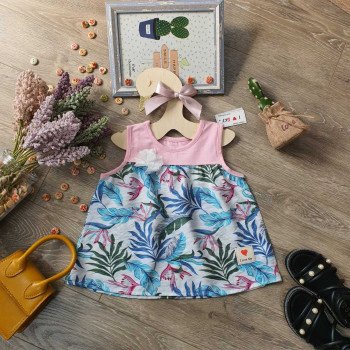 Áo sát nách đũi tơ bé gái  - A5045